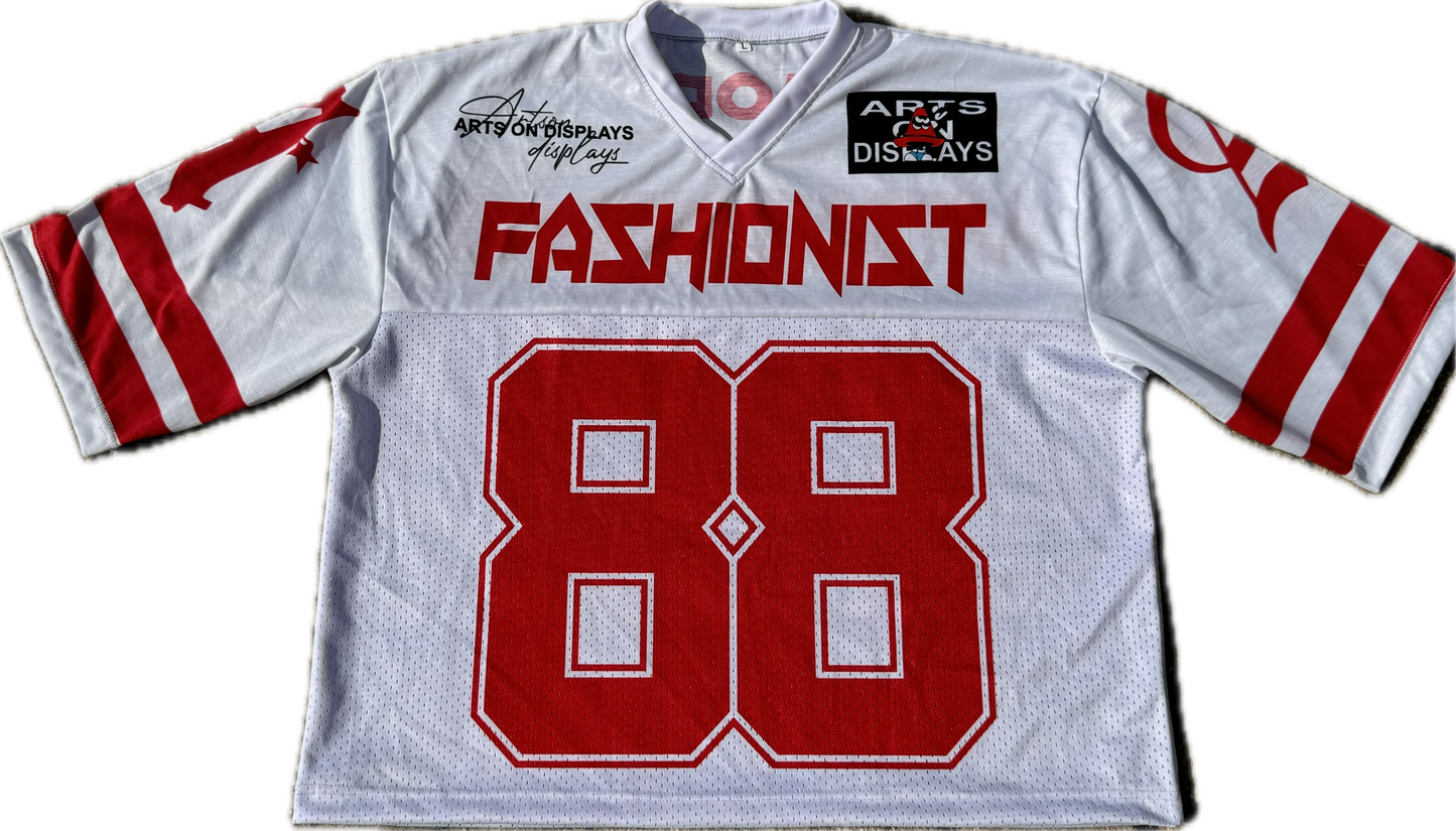 Red “Fashionist” Football Jersey T-Shirt