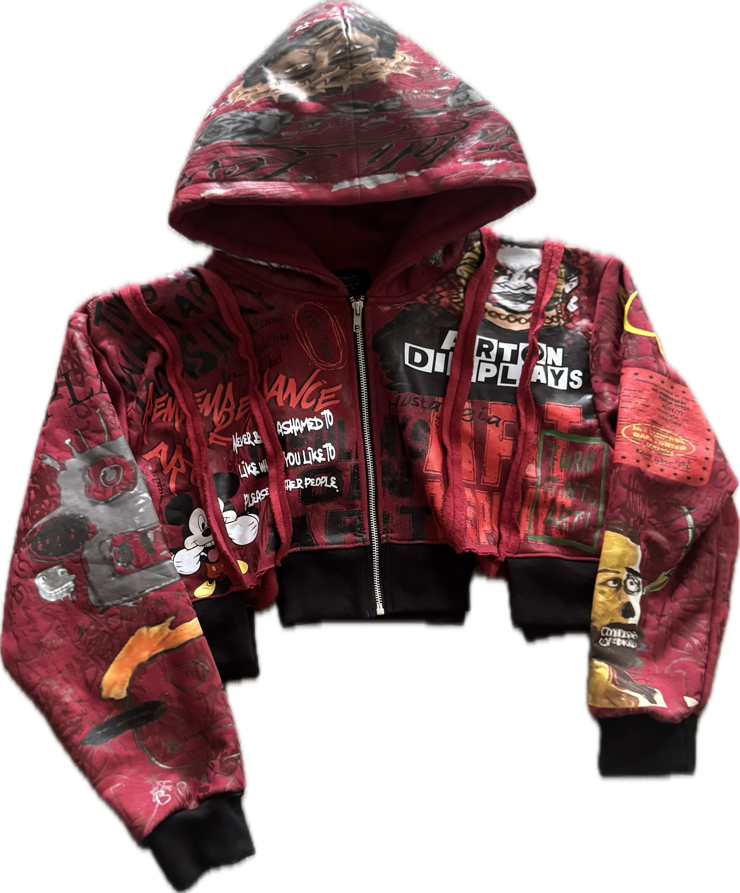 “Nostalgia” Women’s Graffiti Crop Top Hoodie