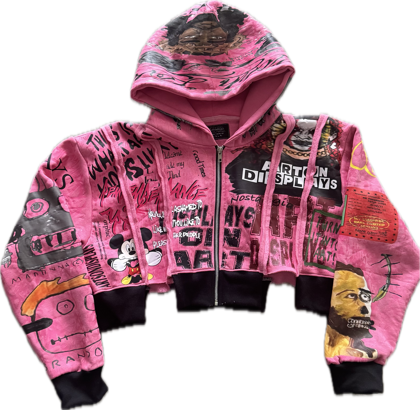 “Nostalgia” Women’s Graffiti Crop Top Hoodie