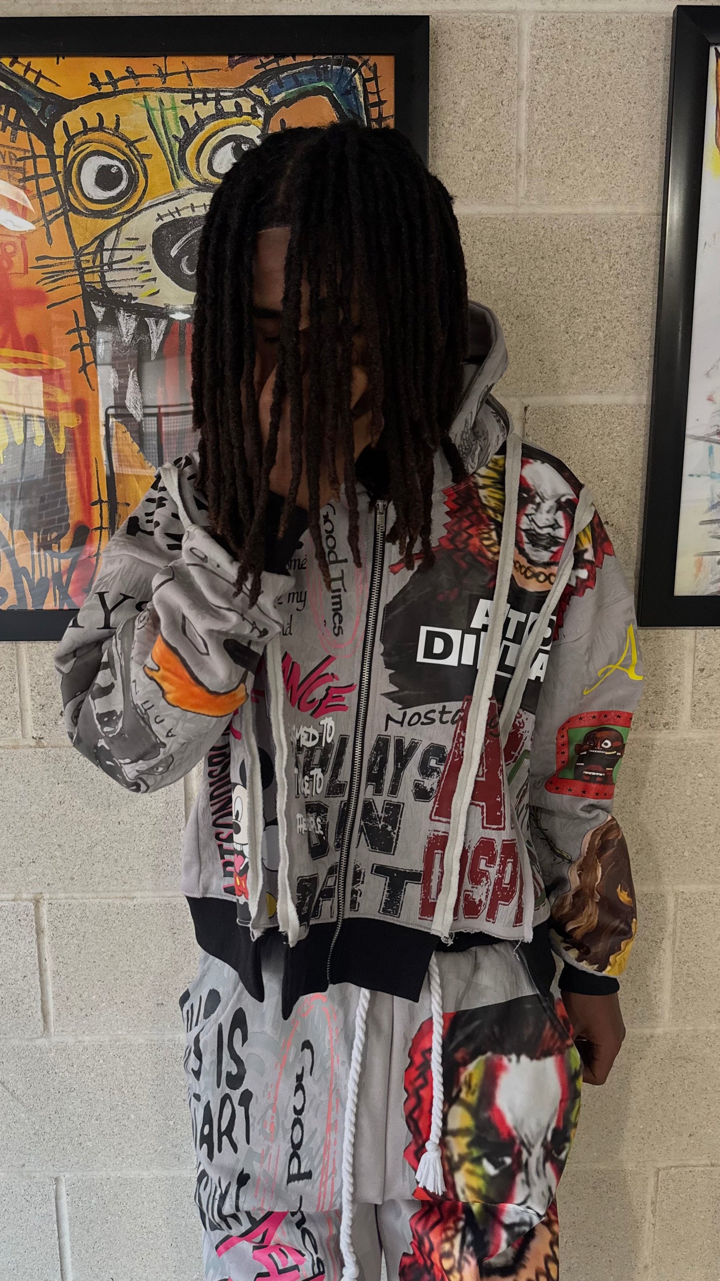 “Nostalgia” Graffiti Zip Up Hoodie