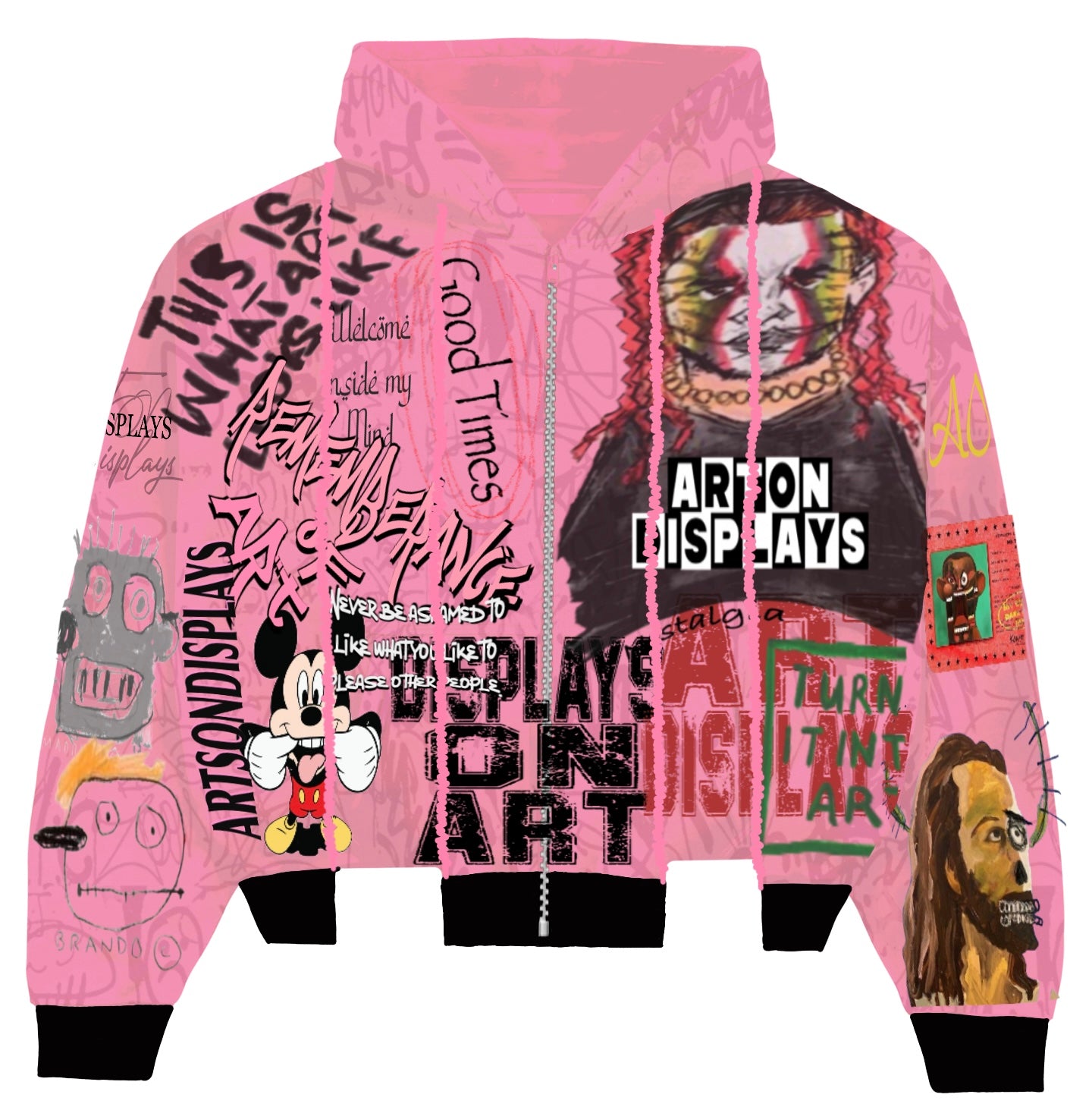 “Nostalgia” Women’s Graffiti Crop Top Hoodie