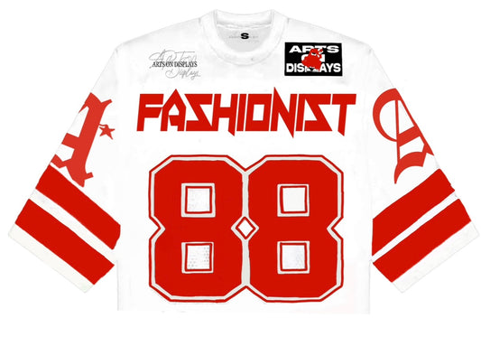 Red “Fashionist” Football Jersey T-Shirt