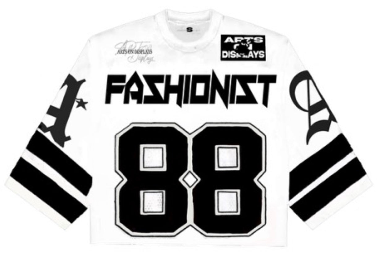 Black “Fashionist” Football Jersey T-Shirt