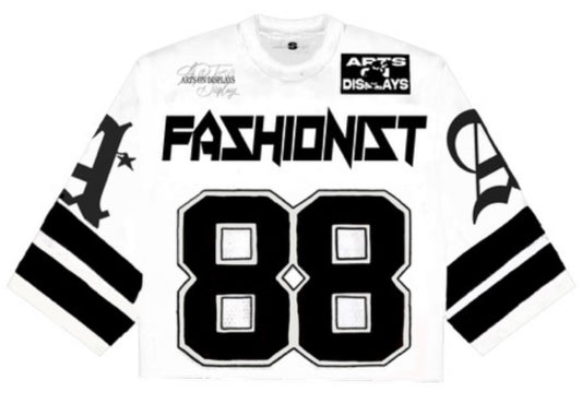 Black “Fashionist” Football Jersey T-Shirt