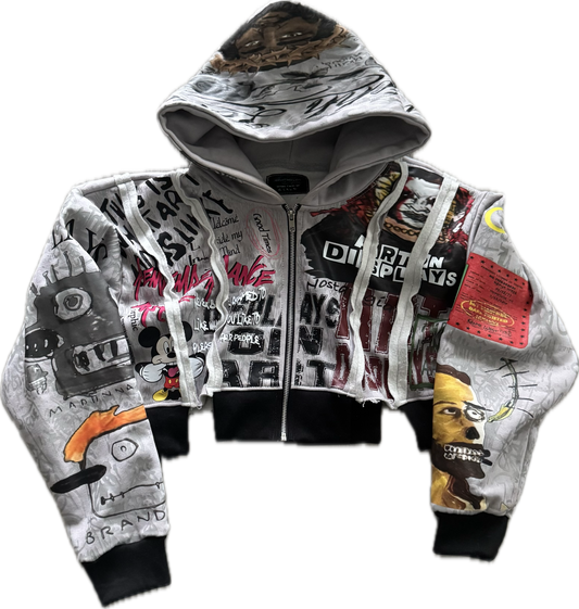 “Nostalgia” Women’s Graffiti Crop Top Hoodie
