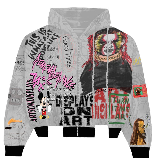“Nostalgia” Women’s Graffiti Crop Top Hoodie