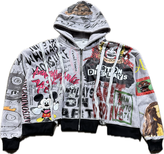 “Nostalgia” Graffiti Zip Up Hoodie